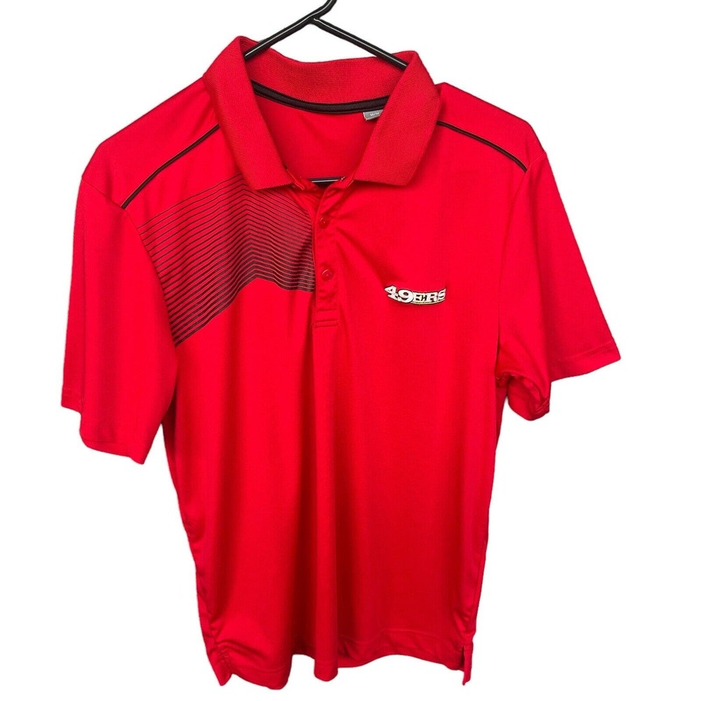 San Francisco 49er Polo Shirt Mens Medium Red‎ Logo Football NFL Short Sleeve